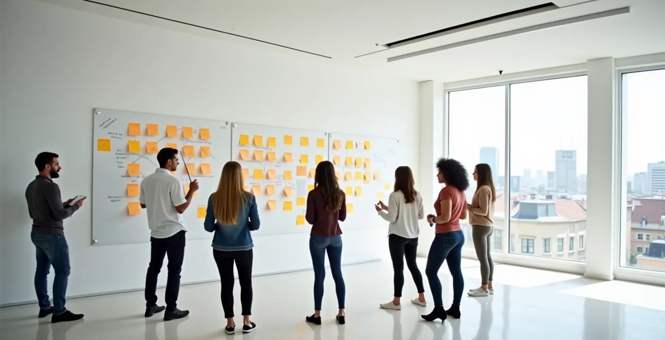 Equipo colaborando en la definición de KPIs en un taller participativo