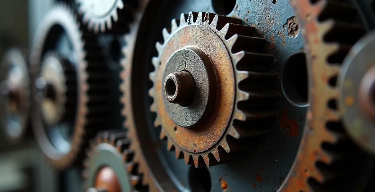 Nave industrial con maquinaria parcialmente utilizada mostrando el coste de oportunidad