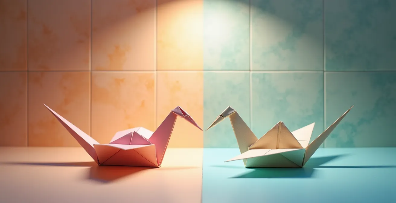 División visual mostrando prototipo simple a la izquierda y producto complejo a la derecha