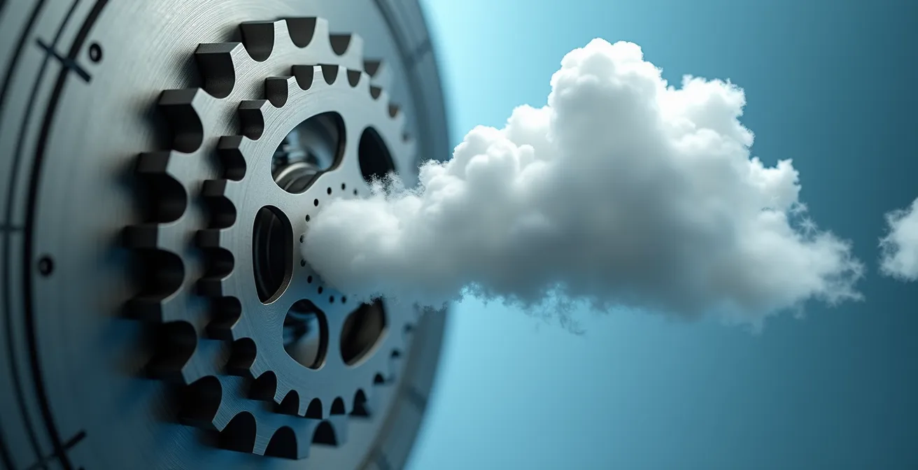 Panel de control de sistema de copias de seguridad con calendario de programación