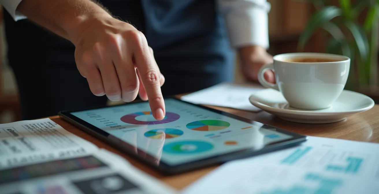 Panel de control con indicadores financieros clave visualizados