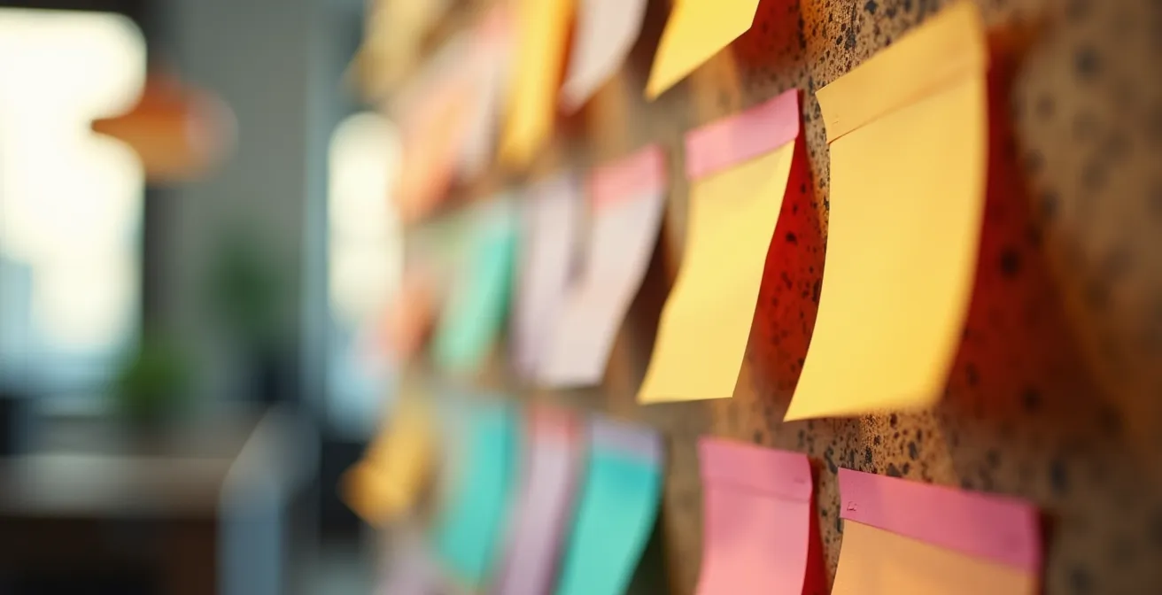 Visualización de un tablero Kanban simplificado para gestión de proyectos