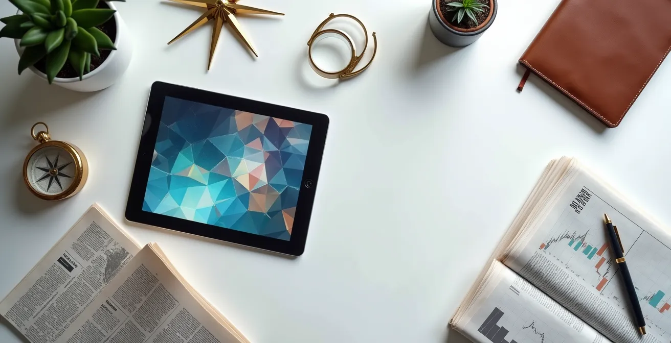 Herramientas de inteligencia competitiva sobre escritorio minimalista