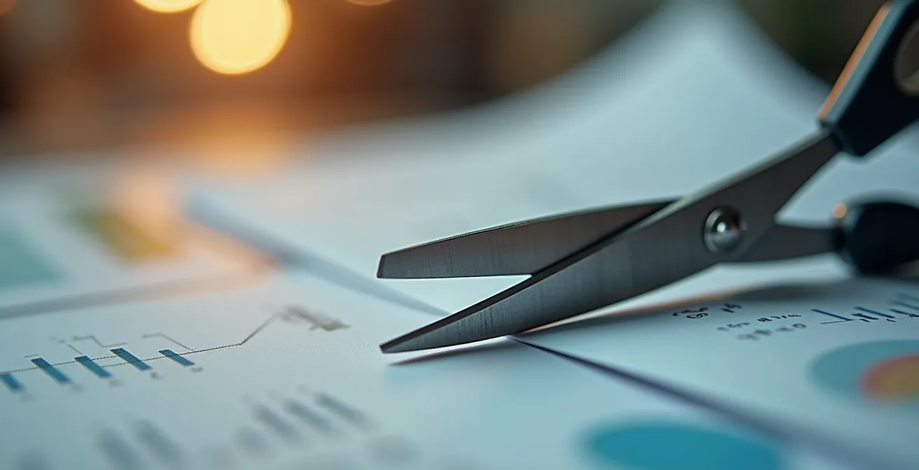 Proceso de reestructuración de costes empresariales para mejorar viabilidad